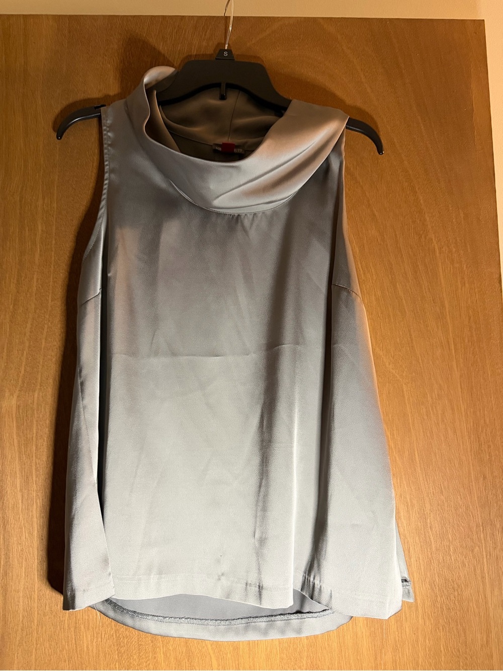 Vince Camuto Satin Cowl Neck Sleeveless Top - gray - Picture 3 of 6